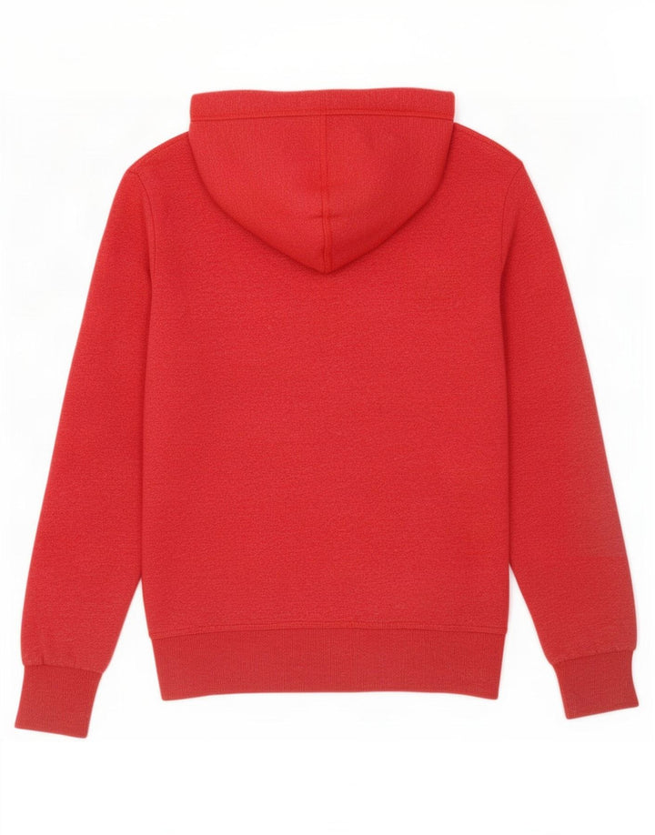 Superdry Pull à capuche zippé en coton rouge moyen |