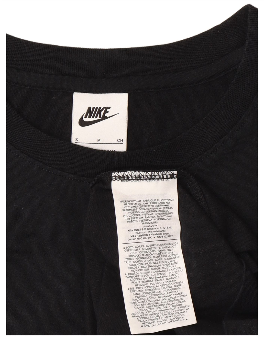 Nike T-shirt graphique pour homme en coton noir Taille S