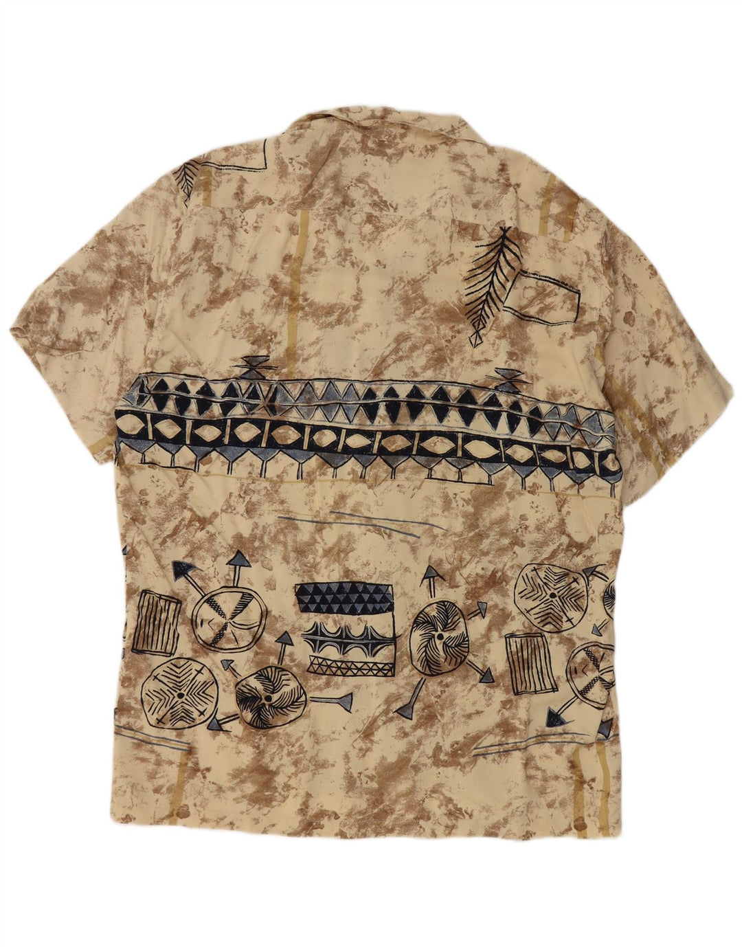 TIPO' S Chemise à Manches Courtes Homme Grande Viscose Géométrique Beige