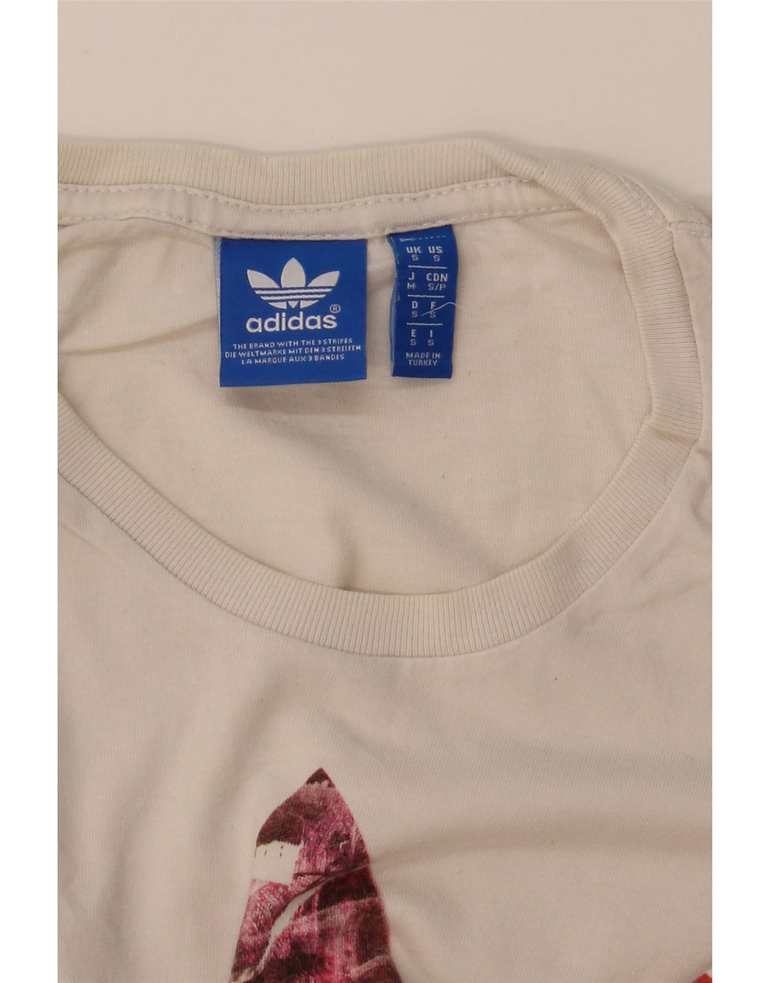 ADIDAS T-shirt graphique pour hommes, petit, blanc
