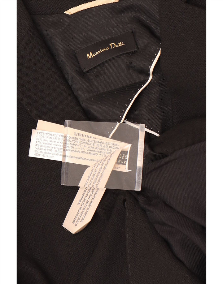 MASSIMO DUTTI Veste blazer 1 bouton pour femme EU 34 XS Laine noire