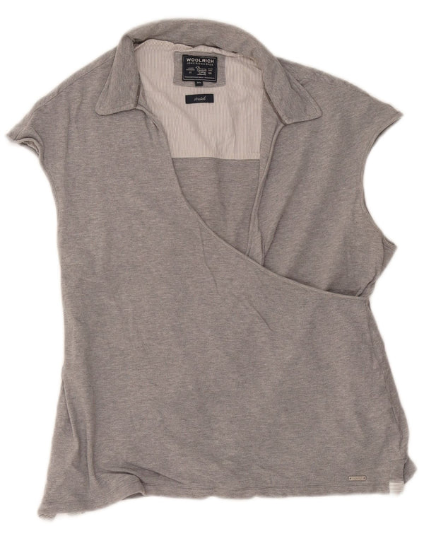 Woolrich Polo sans manches pour femme UK 18 XL Gris Coton
