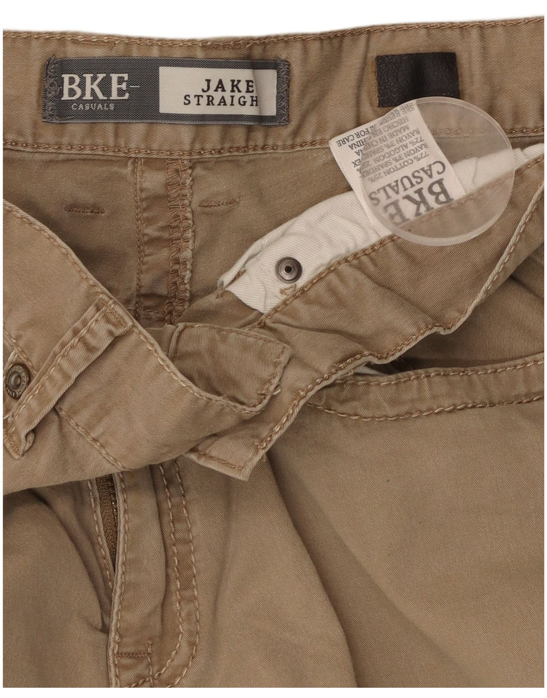 BKE Short décontracté Jake pour homme W32 en coton beige moyen