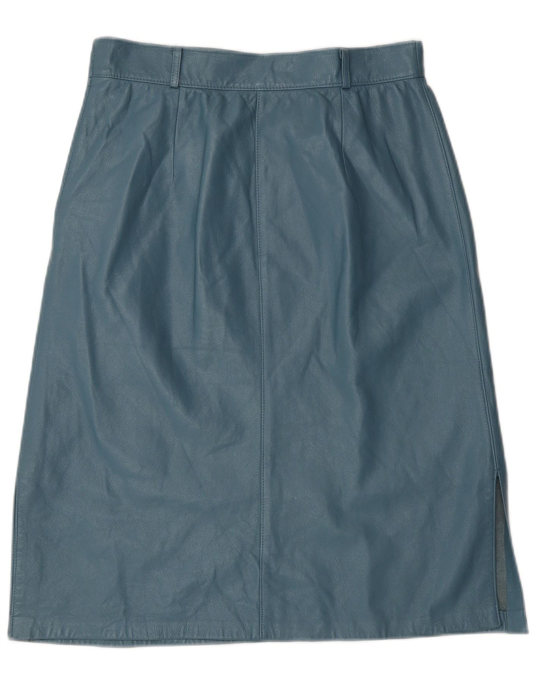 jupe en cuir femme vintage W28 Bleu moyen