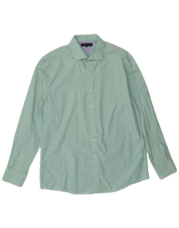 Tommy Hilfiger Chemise Homme Taille 16 1/2 Grand Coton Vert