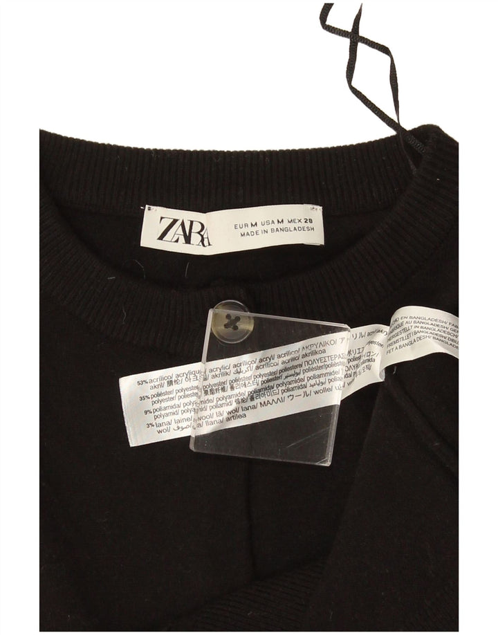 Zara Bolero Jumper UK 14 Femme Acrylique Noir Moyen