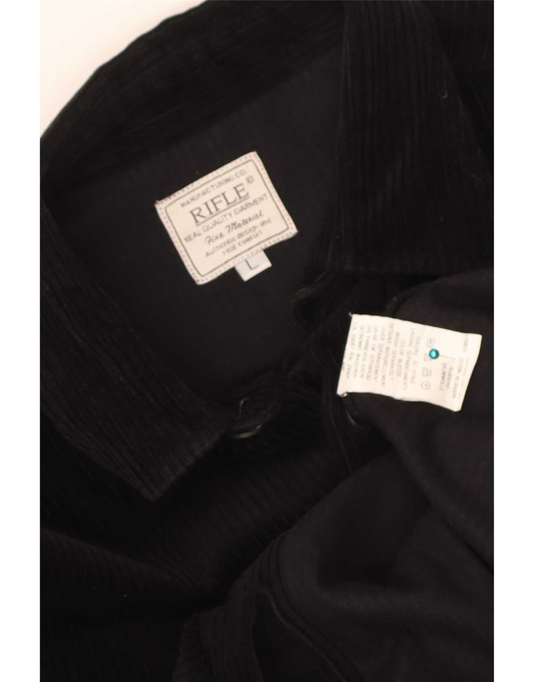 Chemise en velours côtelé pour hommes Rifle Grand coton noir