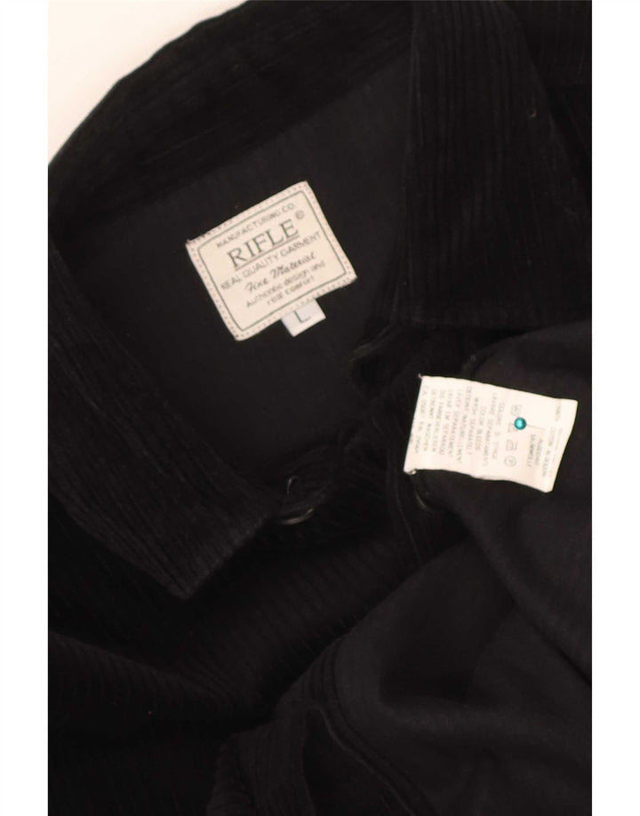Chemise en velours côtelé pour hommes Rifle Grand coton noir