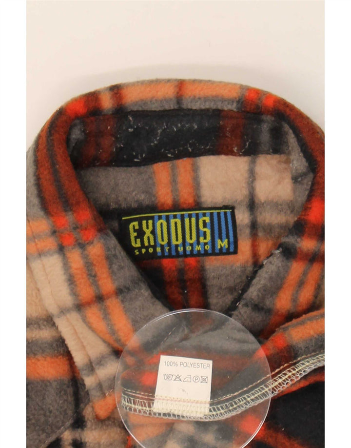 Chemise polaire homme vintage polyester à carreaux marron moyen