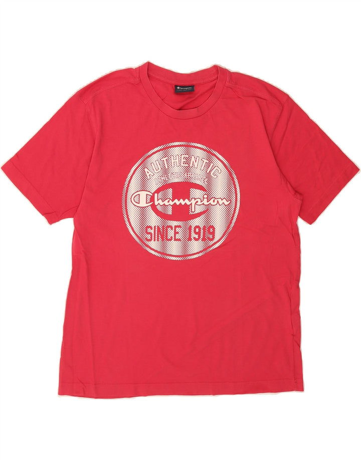 CHAMPION Mens Graphic T-Shirt Top Medium Pink Vintage Champion and Second-Hand Champion from Messina Hembry 