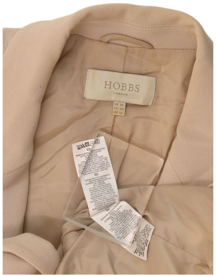 Hobbs Veste Blazer 1 Bouton Femme UK 16 Large Beige Polyester