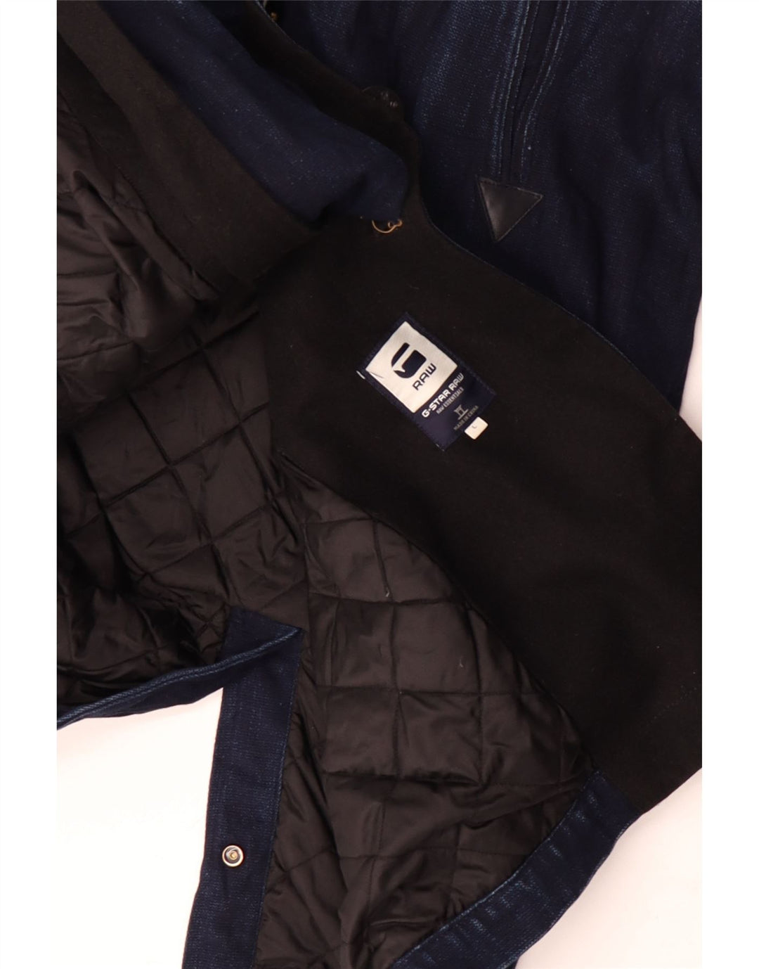 G-Star Raw Manteau en denim à double boutonnage pour homme UK 40 Large Bleu Marine Coton