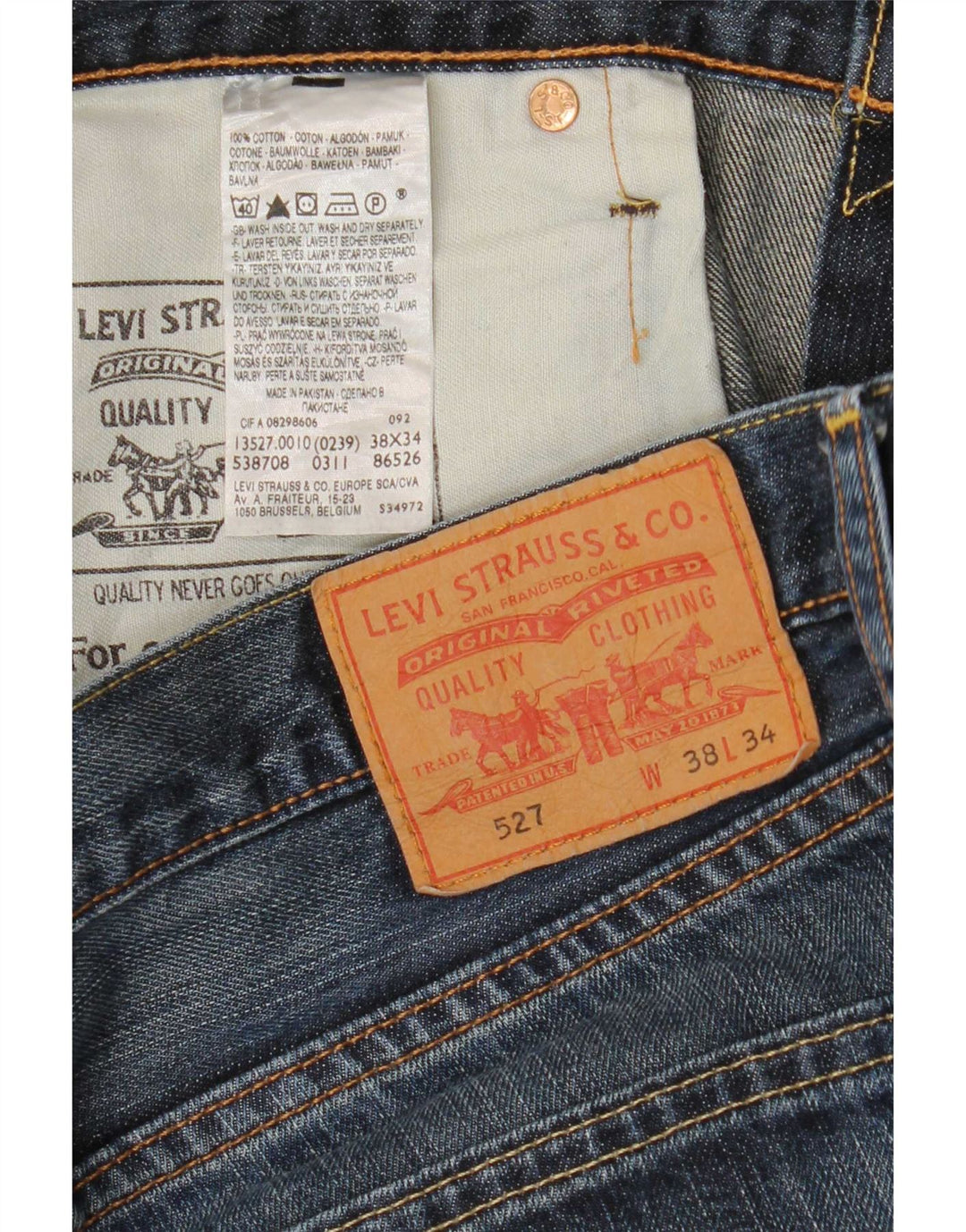 Levi's Jean 527 Bootcut Homme Bleu Marine W38 L30 Coton