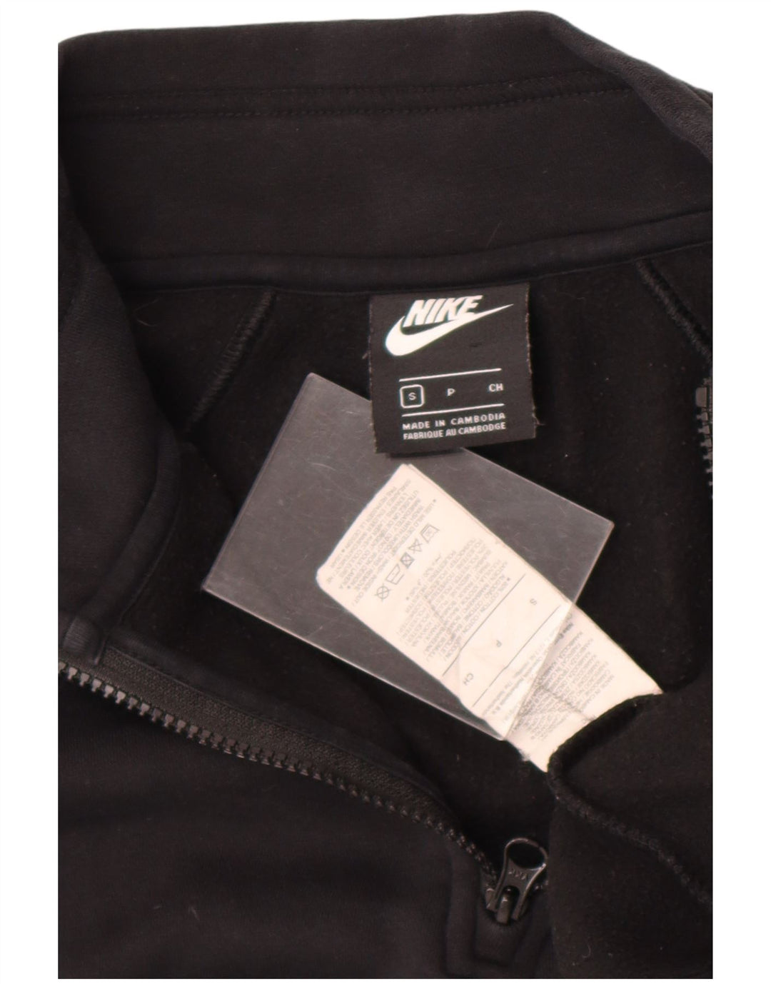 Nike Sweat-shirt surdimensionné à col zippé pour femme UK 10 Petit Noir