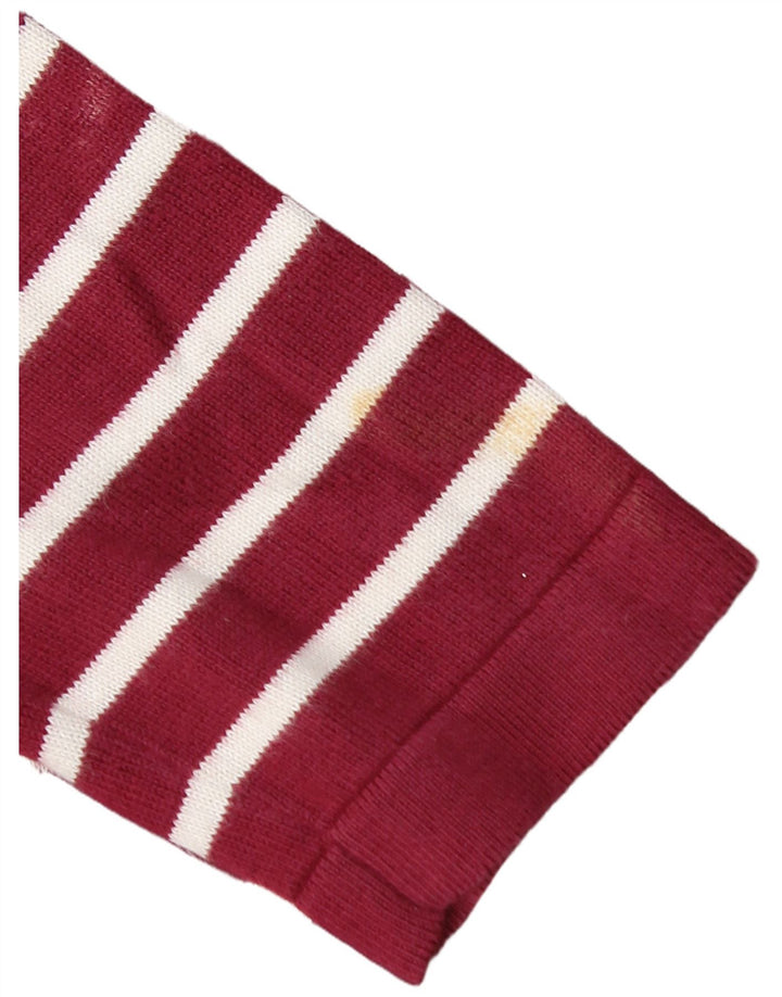 CREW CLOTHING Robe pull pour femme UK 8 Petit coton rayé bordeaux