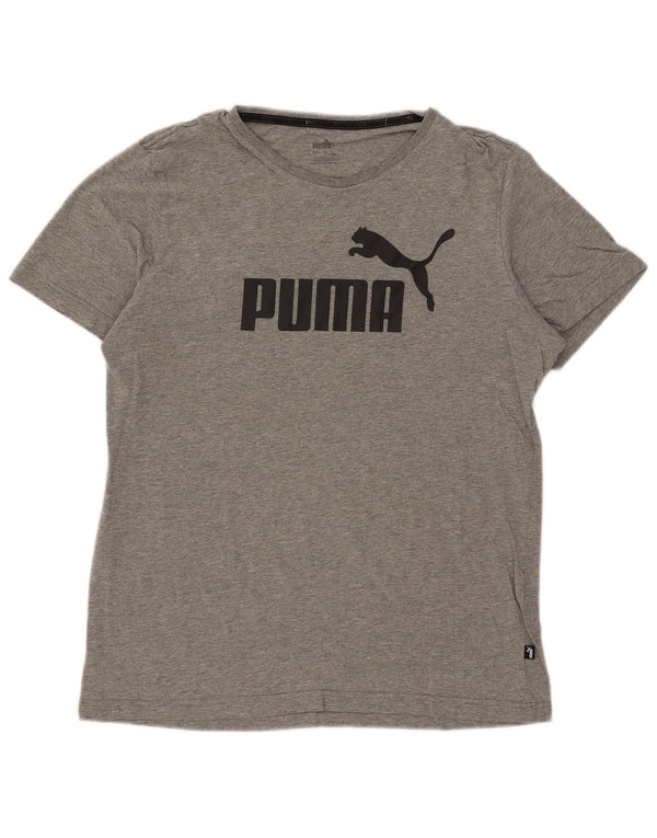 Puma T-Shirt Graphique Homme Large Gris Moucheté Coton