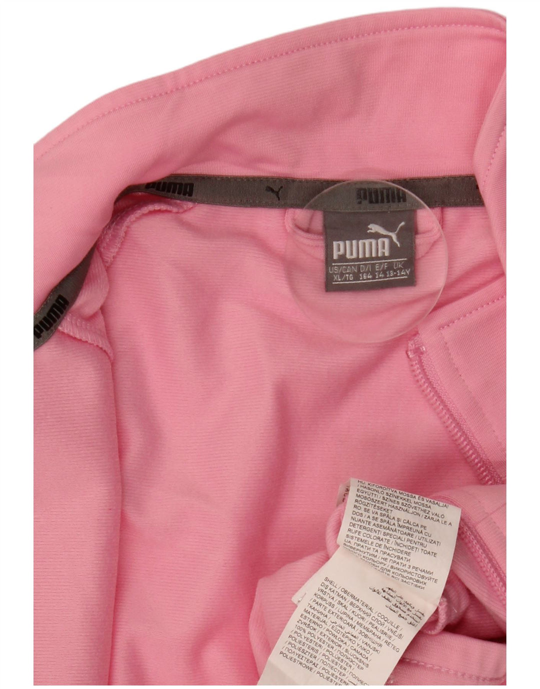 PUMA Veste de survêtement pour fille 13-14 ans Rose Colorblock Polyester