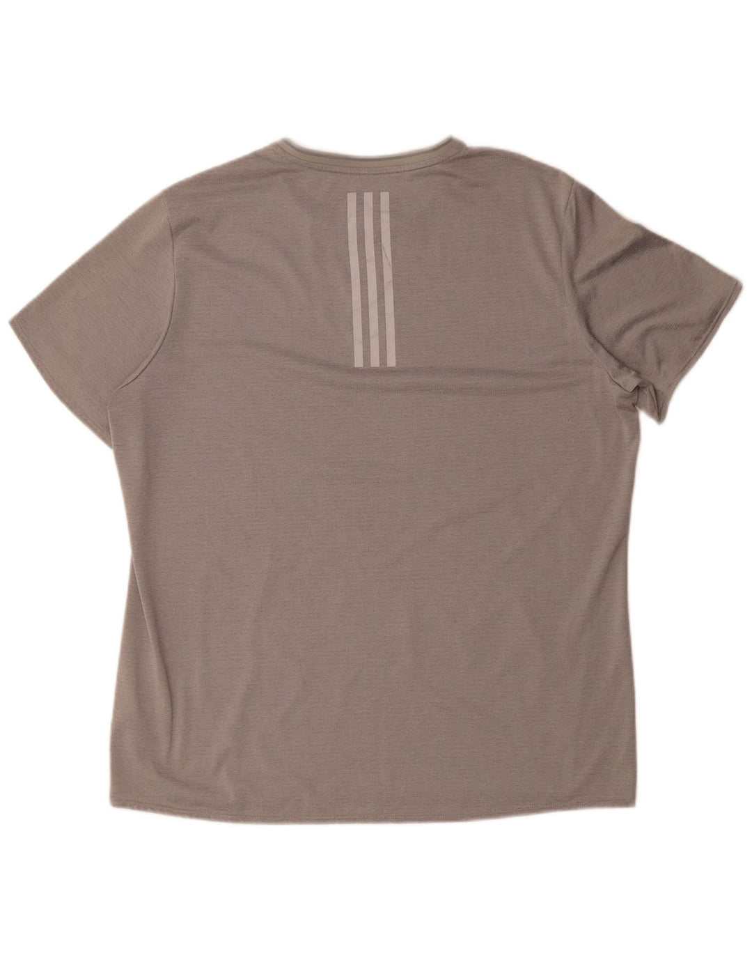 Adidas Hommes Running T-Shirt Top XL Gris Rayé Polyester