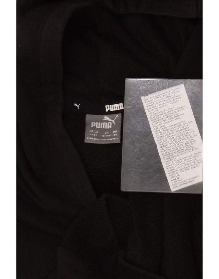 PUMA Sweat à capuche graphique pour fille 13-14 ans Noir Coton