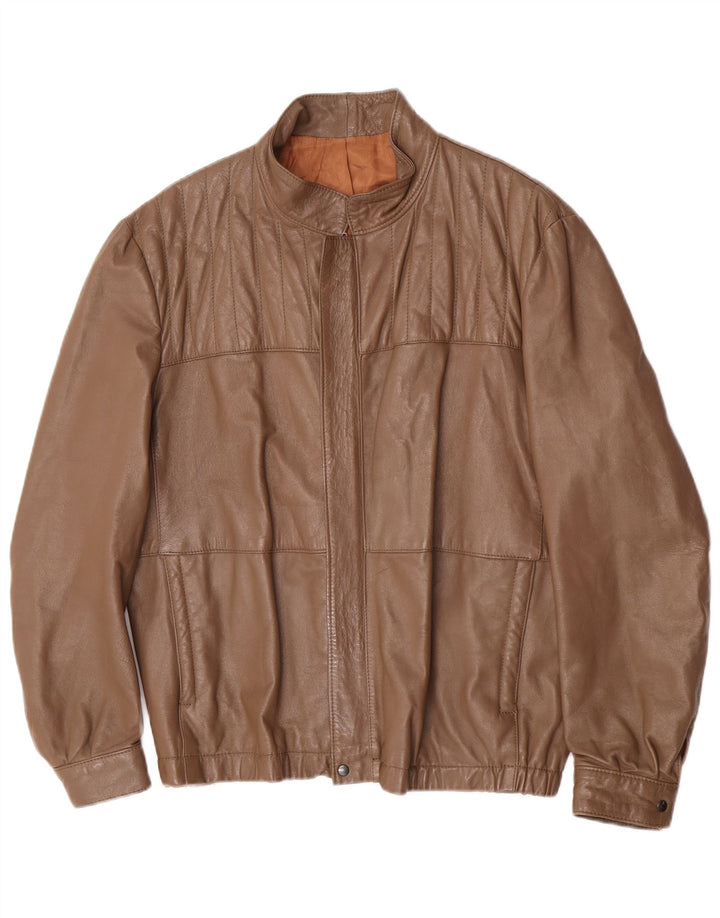 veste en cuir homme vintage UK 40 Grand Marron