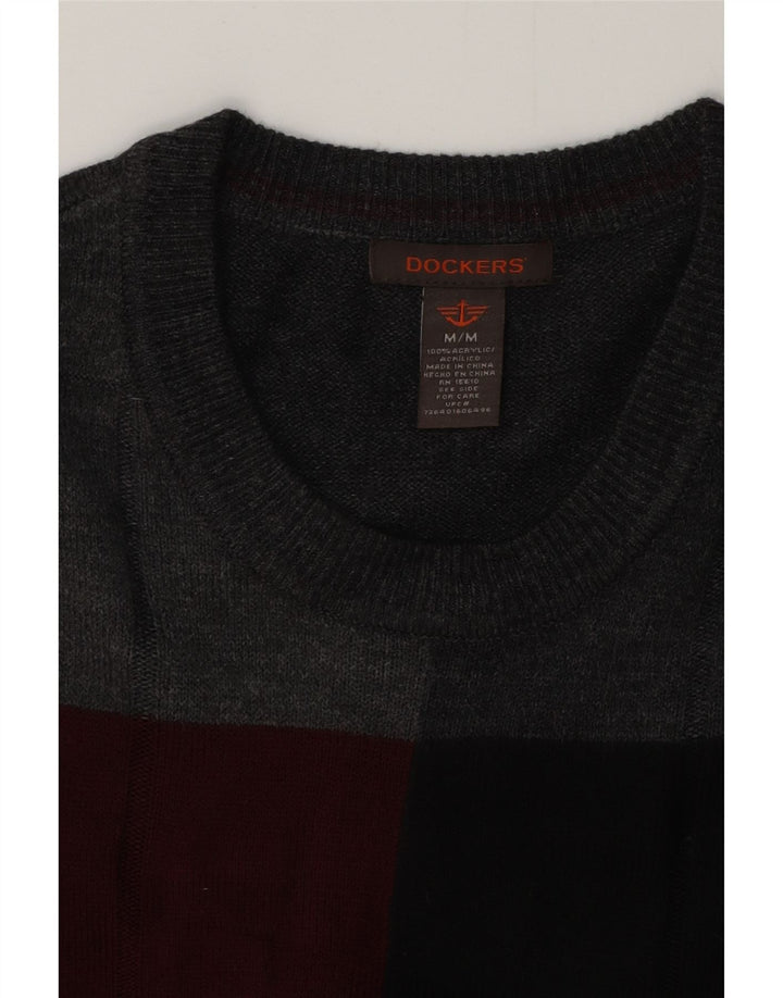DOCKERS Pull Col Rond Homme Gris Moyen Acrylique Colorblock
