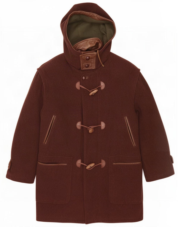 Duffle-coat à capuche vintage pour homme UK 40 Large Marron
