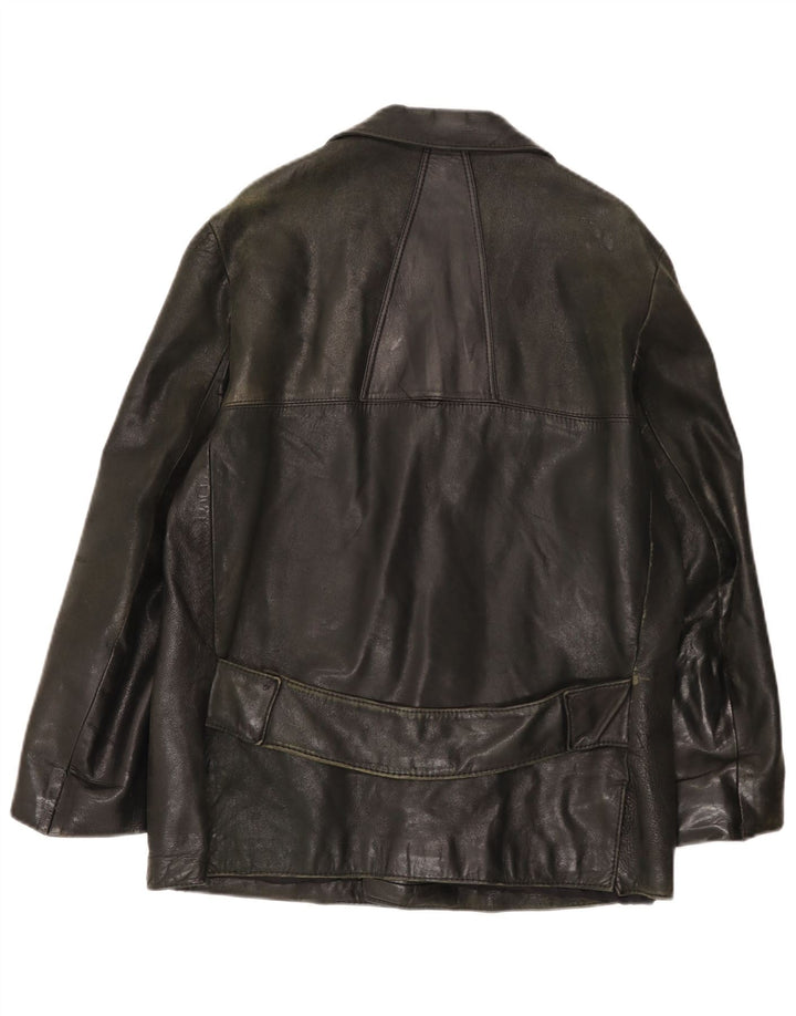 veste en cuir homme vintage UK 38 Noir Moyen