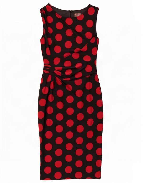 Phase Eight Robe fourreau sans manches pour femme UK 10 Petits pois noirs