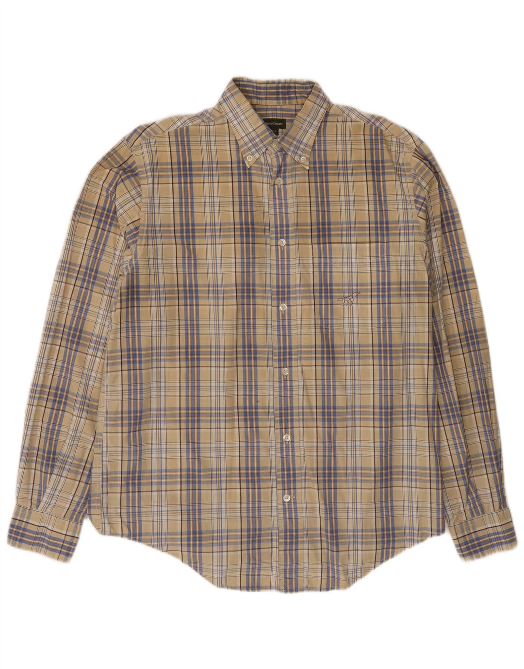 HENRY COTTONS Chemise Homme Taille 42 Grand Coton à Carreaux Beige