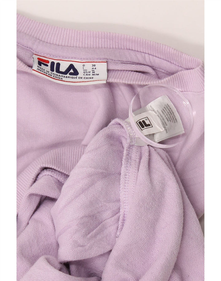 FILA Womens Sweatshirt Jumper UK 14 Medium Purple Cotton Vintage Fila and Second-Hand Fila from Messina Hembry 
