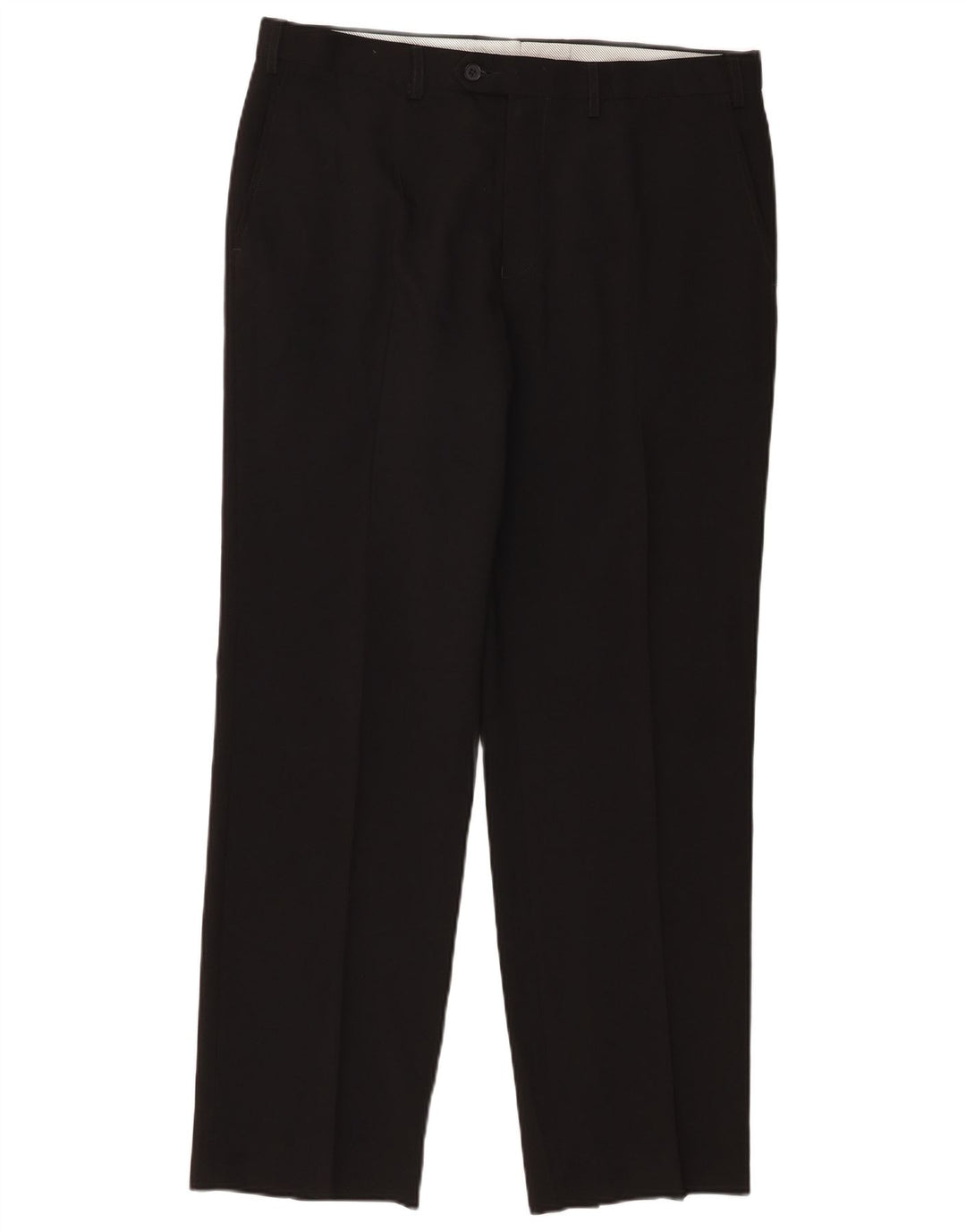 Marks & Spencer Pantalon de Costume Droit Homme W36 L31 Noir Polyester