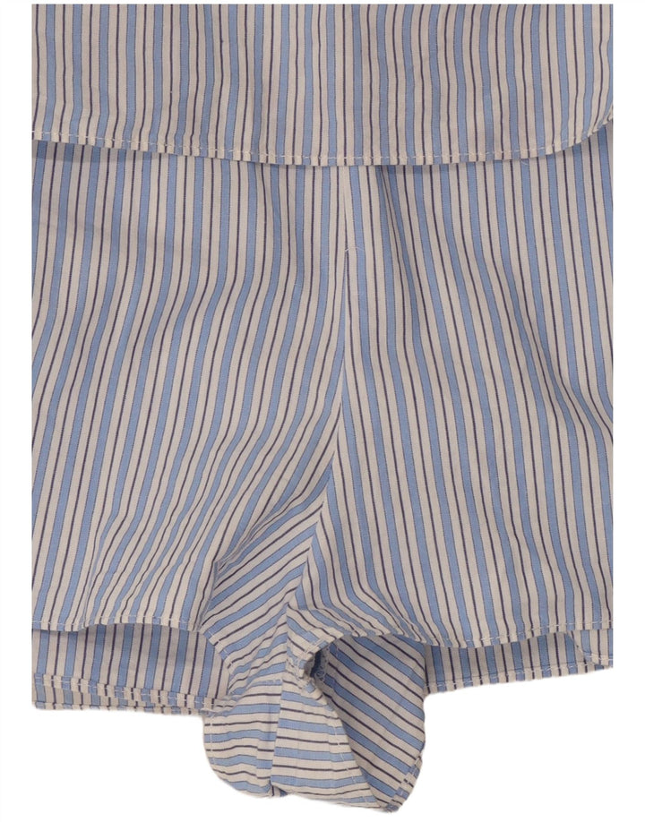 ZARA Combishort à manches 3/4 pour femme UK 10 Petit Bleu Rayé