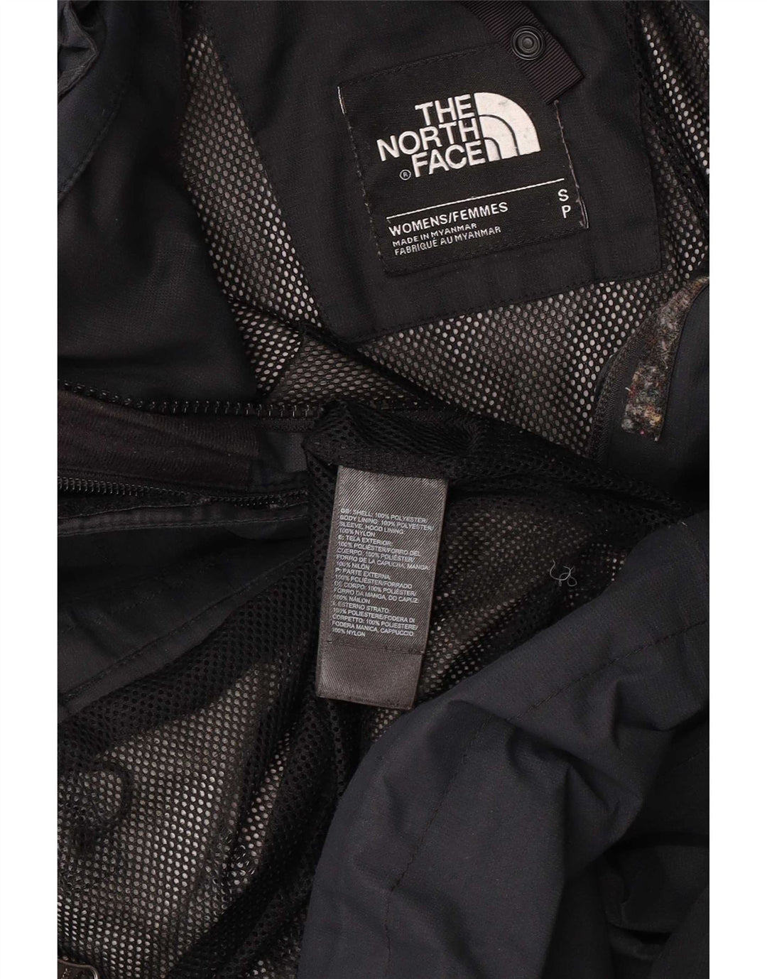 The North Face Veste de pluie à capuche pour femme UK 10 Small Noir Polyester