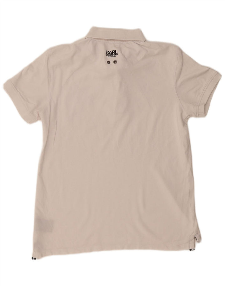 Karl Lagerfeld Polo Homme Blanc Moyen Coton