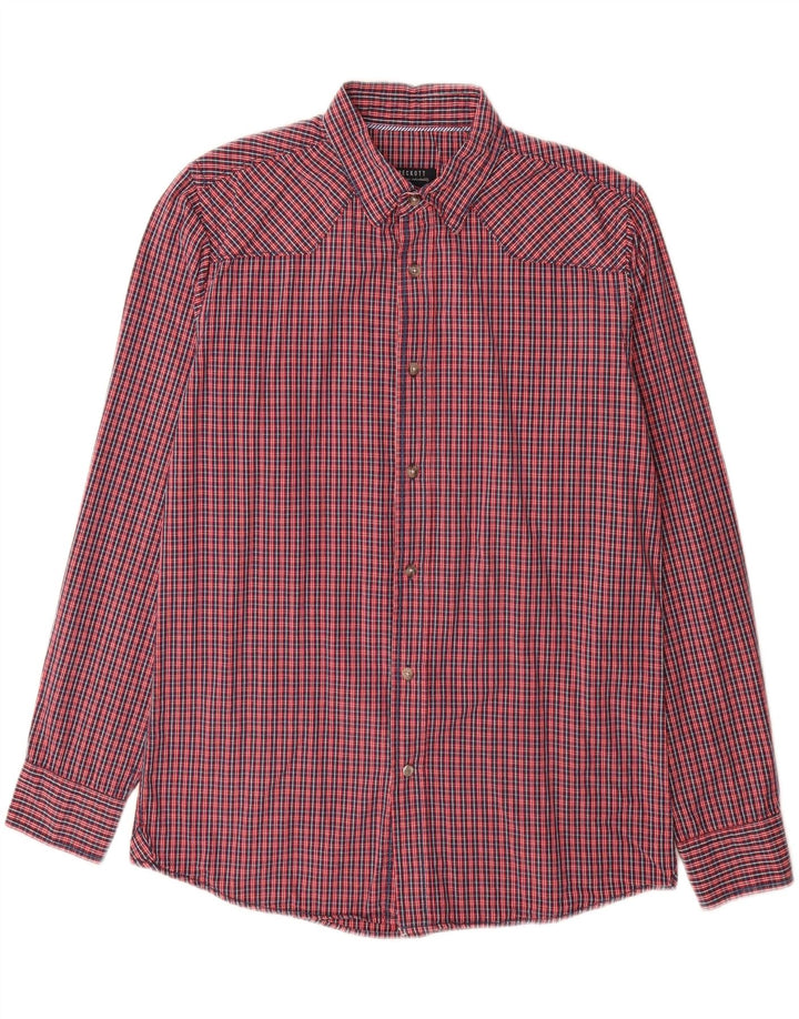 PECKOTT Mens Shirt Medium Red Check Cotton Vintage Peckott and Second-Hand Peckott from Messina Hembry 