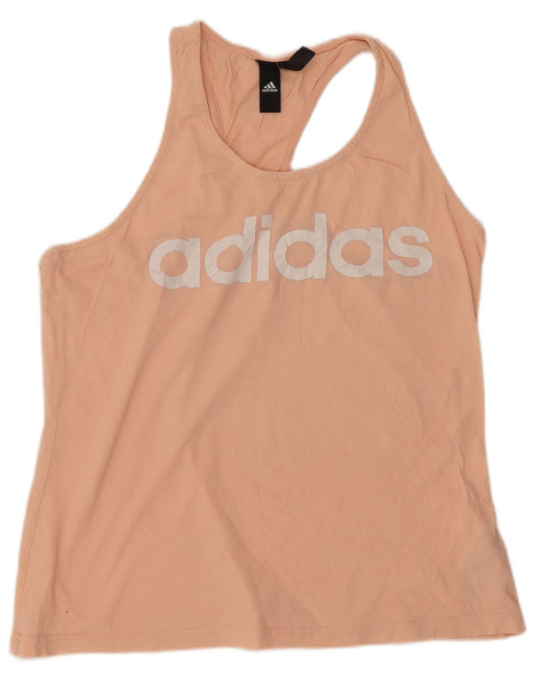Adidas Débardeur Graphique Femme UK 16/18 Grand Rose Coton
