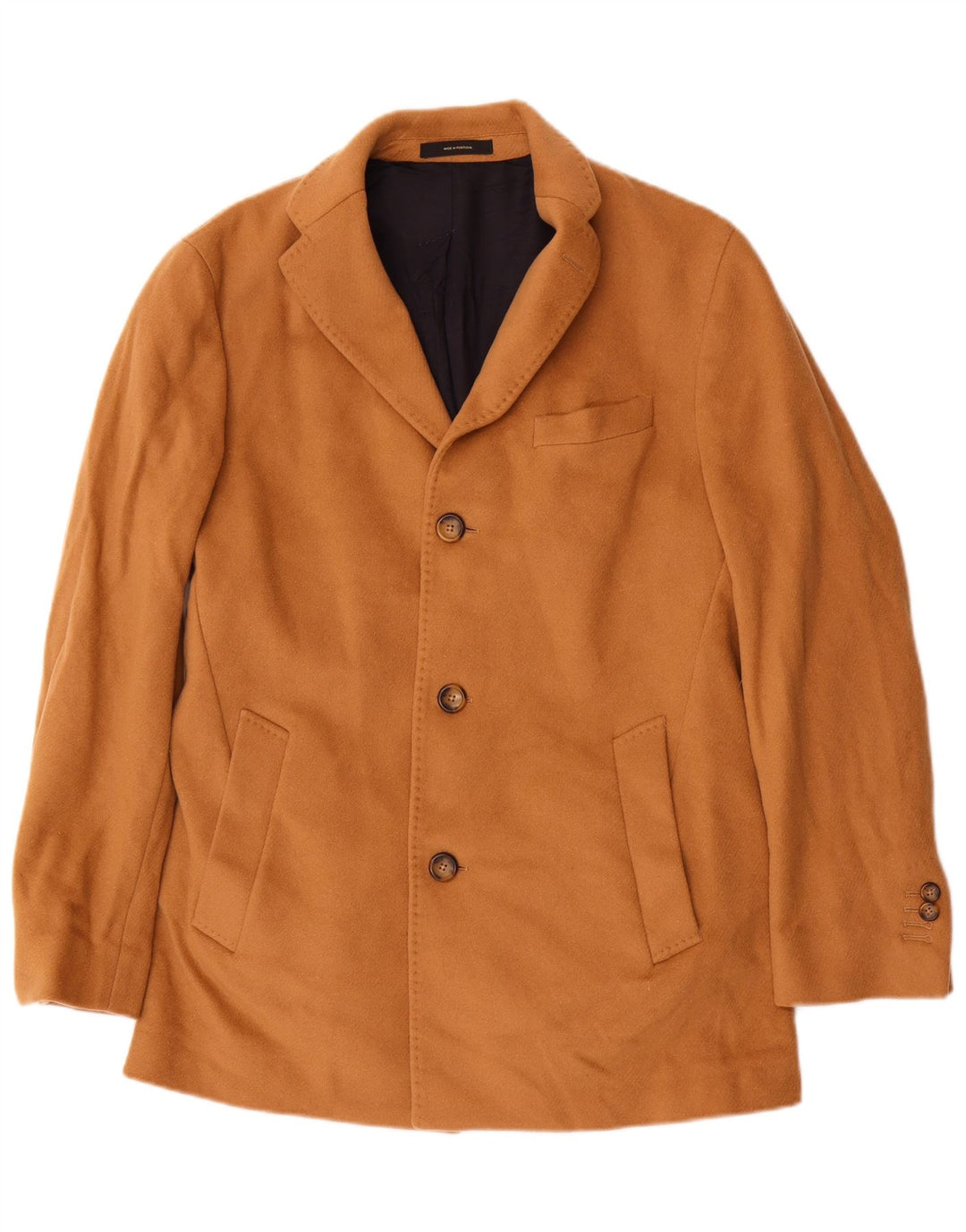 Massimo Dutti Manteau à 3 boutons pour homme EU 48 laine beige moyen