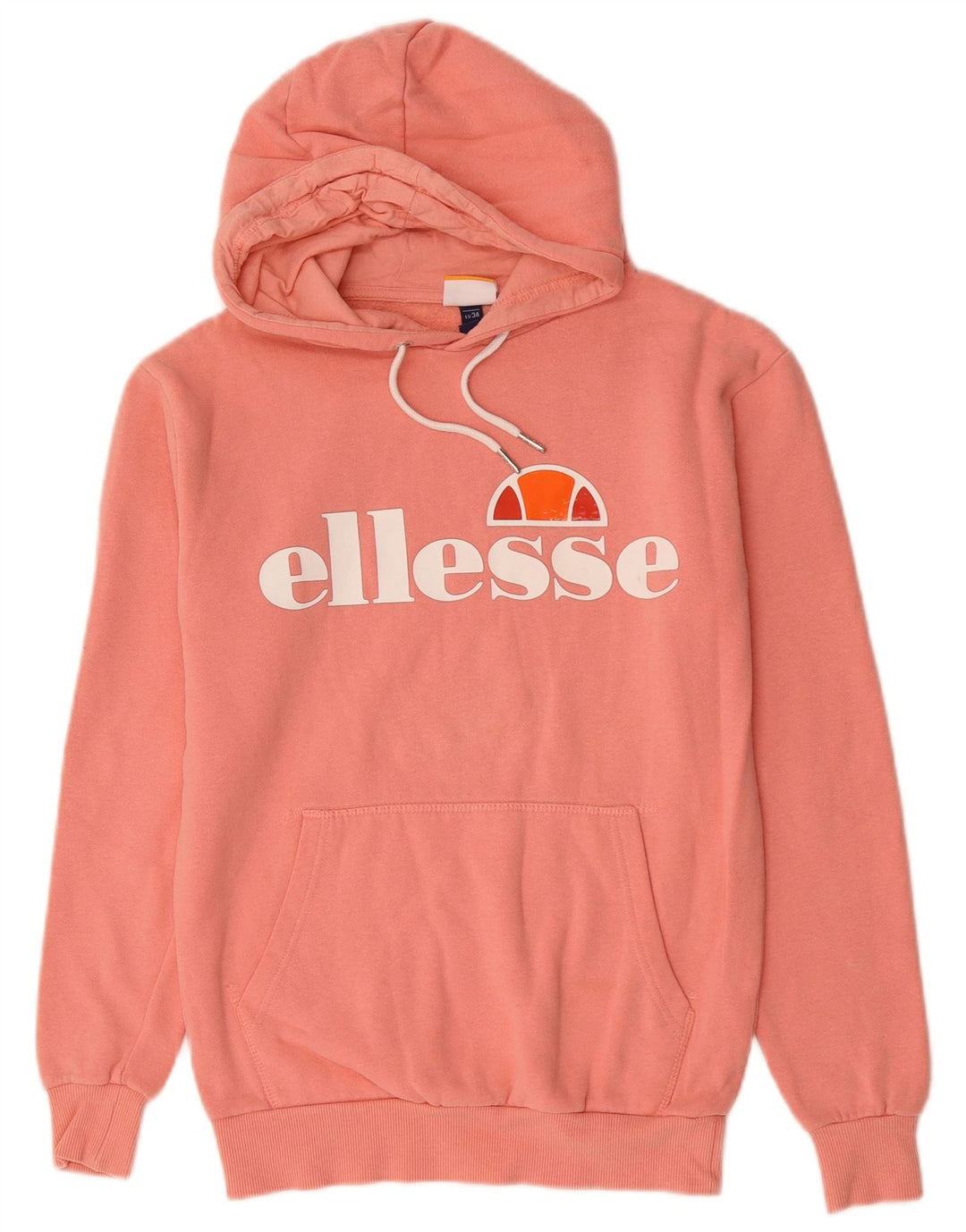 ELLESSE Pull à capuche graphique pour femme UK 6 XS Rose Coton