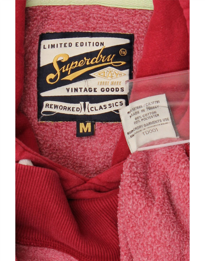 Superdry Pull à Capuche Graphique Homme Rouge Moyen Coton