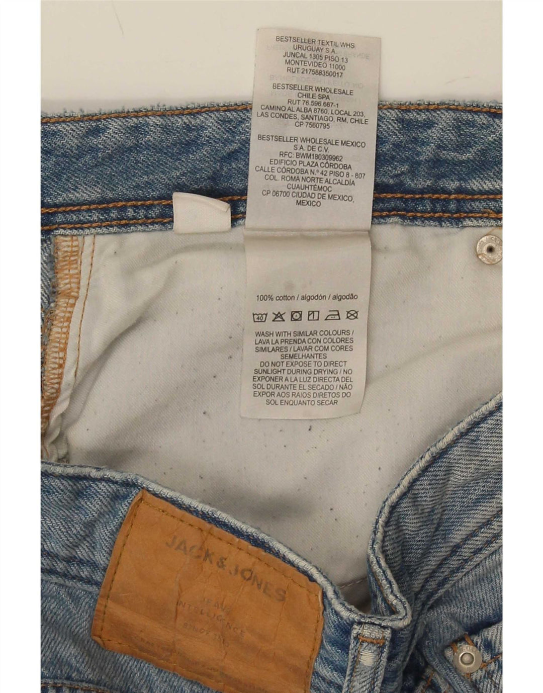 Jack & Jones Jean Slim effet vieilli W36 L28 bleu coton pour homme