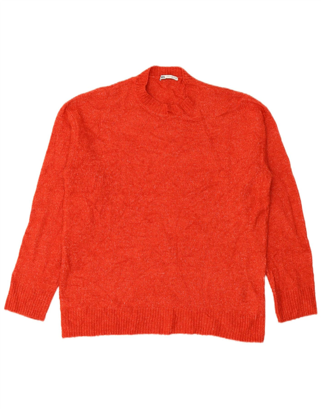 Zara Pull à col rond pour homme en polyester rouge moyen