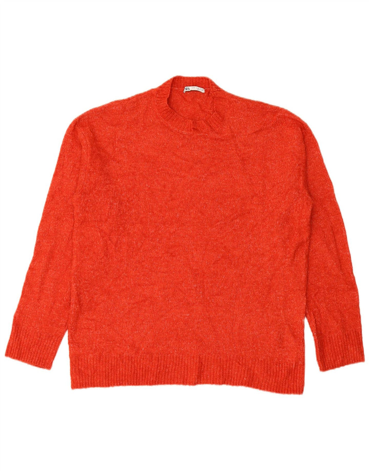 Zara Pull à col rond pour homme en polyester rouge moyen