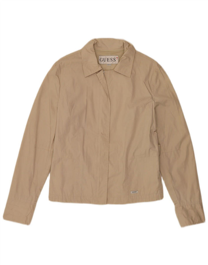 Guess Veste Bomber Femme UK 14 Coton Beige Moyen