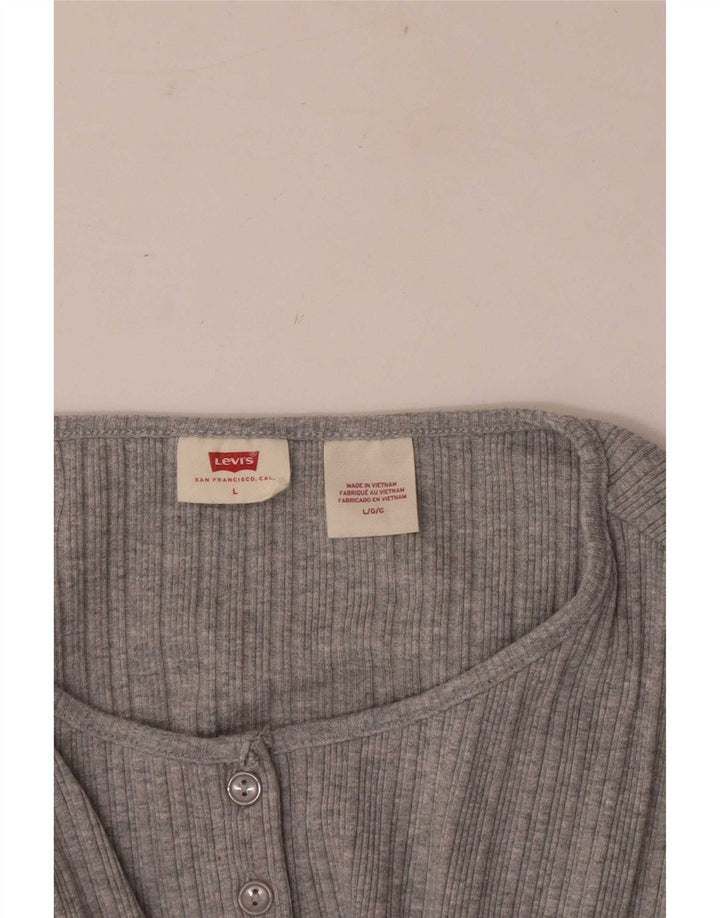 Levi's Haut Regular Manches Longues Femme UK 14 Large Gris