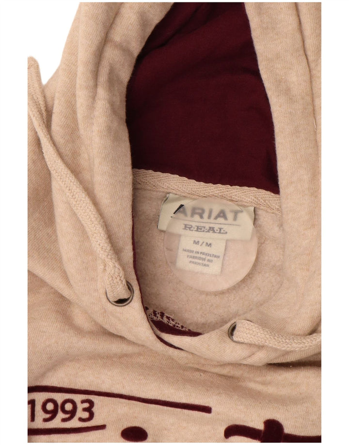 ARIAT Pull à capuche graphique pour homme en coton beige moyen