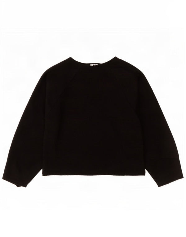 Zara Pull court à col en V pour femme UK 14 Noir moyen