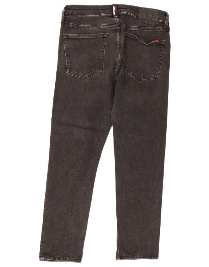 Superdry Jean Crop Slim W32 L25 Femme Gris Coton