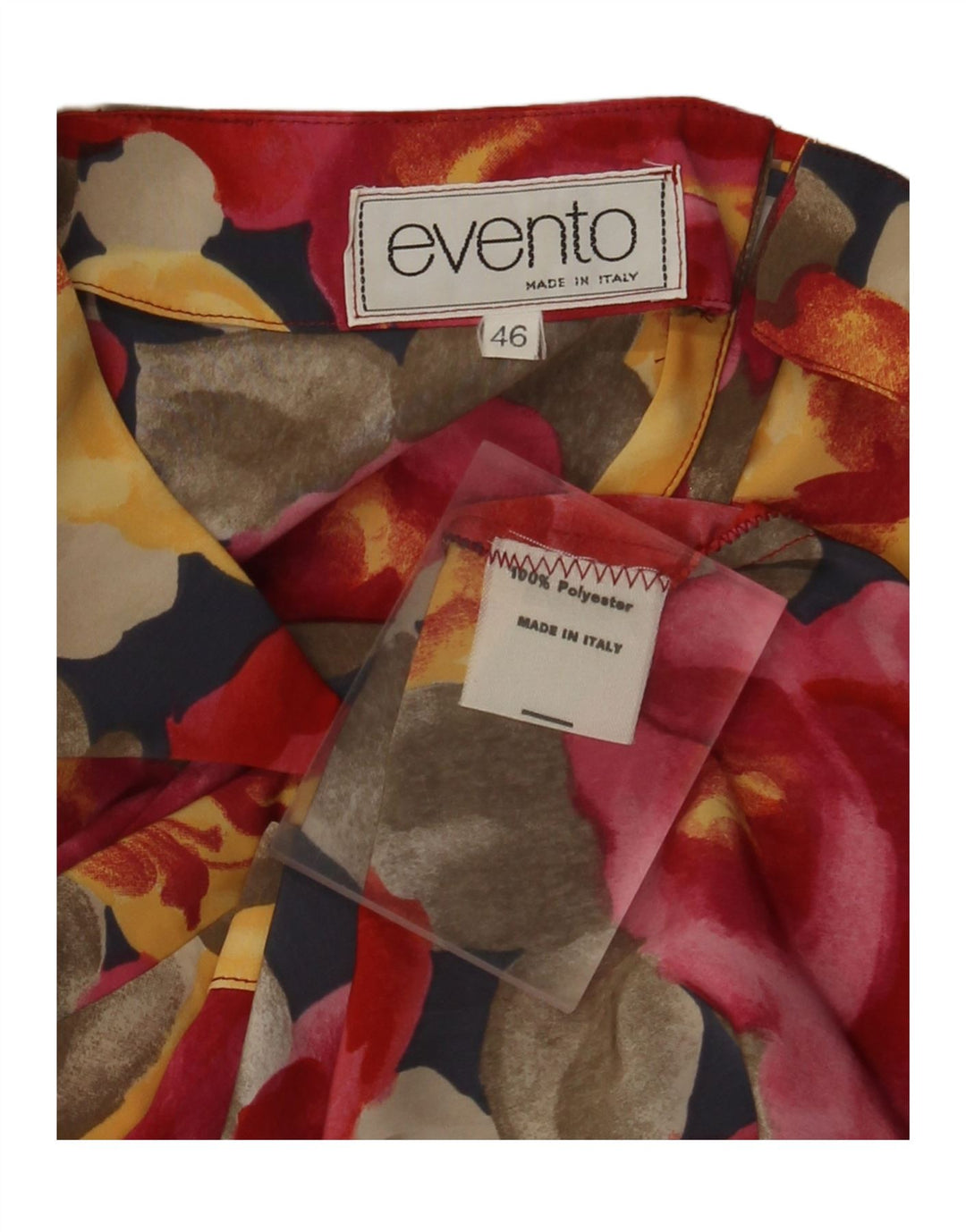 Blouse Femme Vintage Top IT 46 Grand Polyester Floral Multicolore