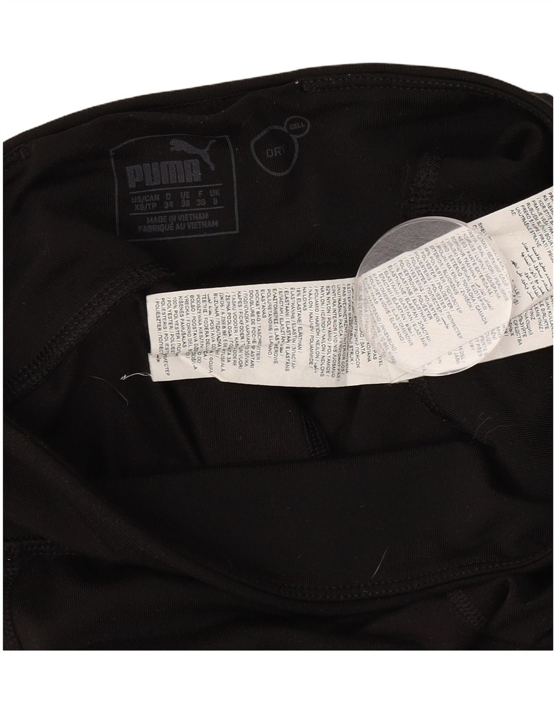 Puma Leggings Femme UK 8 Petit Noir Polyester
