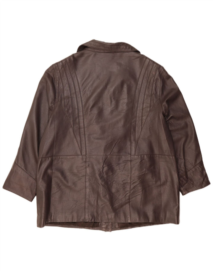 Morena Veste en cuir pour femme EU 48 2XL Cuir marron